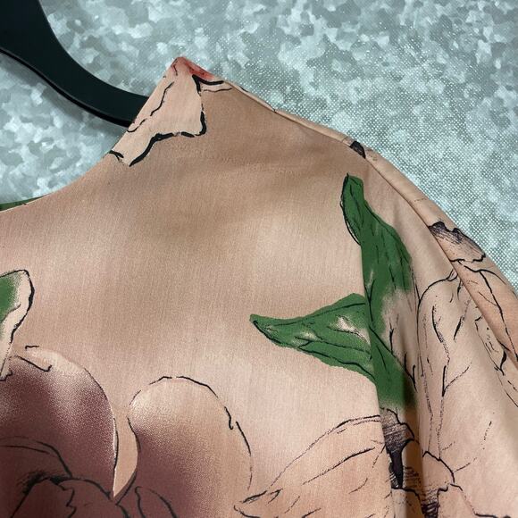 Melissa McCarthy Seven7 NWT Pink Floral Skimmer Top - Size Large - Pleated Back - Picture 3 of 8